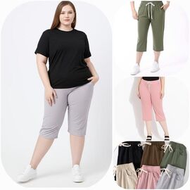 Фотография Бриджи женские 5213 mix р.5XL-8XL "Hoan" недорого оптом от прямого поставщика