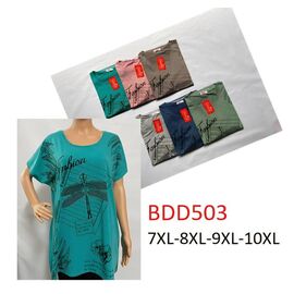 Фотография Футболка женская BDD503 mix р.7XL-10XL "Hoan" недорого оптом от прямого поставщика