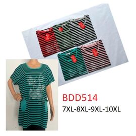 Фотография Футболка женская BDD514 mix р.7XL-10XL "Hoan" недорого оптом от прямого поставщика