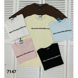 Фотография Футболка женская 7147 peach р.one size "LOOK" недорого оптом от прямого поставщика