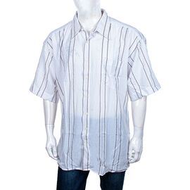 Фотография Рубашка мужская летняя 2601 white-beige р.6XL-8XL "Steel" недорого оптом от прямого поставщика