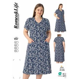 Фотография Халат женский 8162 navy р.XL-4XL "Cotpark" недорого оптом от прямого поставщика