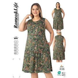Фотография Платье летнее женское 8096 khaki р.L-4XL "Cotpark" недорого оптом от прямого поставщика