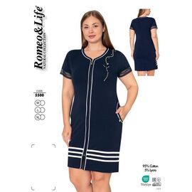 Фотография Халат женский 5500 navy р.M-XL "Cotpark" недорого оптом от прямого поставщика