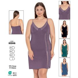 Фотография Ночнушка женская 18254B black р.2XL-4XL "Cotpark" недорого оптом от прямого поставщика