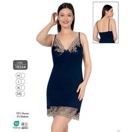 Фотография Ночнушка женская 18264 navy р.M-2XL "Cotpark" недорого оптом от прямого поставщика