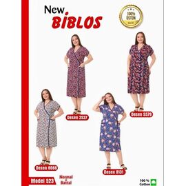 Фотография Халат женский 523-5579 navy-red р.3XL-7XL "Cotpark" недорого оптом от прямого поставщика