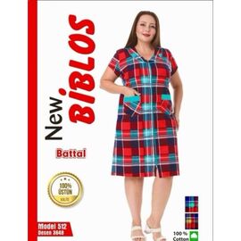 Фотография Халат женский 512-3648 red-l.green р.7XL-9XL "Cotpark" недорого оптом от прямого поставщика