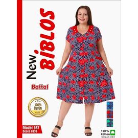 Фотография Халат женский 567-6333 navy-red р.7XL-9XL "Cotpark" недорого оптом от прямого поставщика