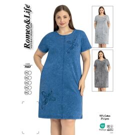 Фотография Платье летнее женское 7857 l.grey р.2XL-6XL "Cotpark" недорого оптом от прямого поставщика