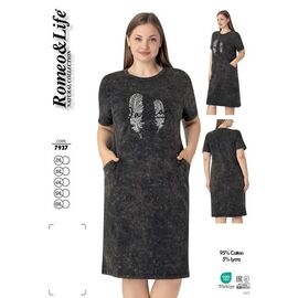 Фотография Платье летнее женское 7937 black р.2XL-6XL "Cotpark" недорого оптом от прямого поставщика