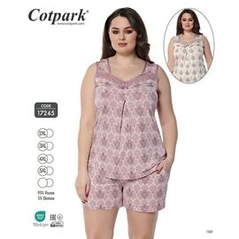 Фотография Пижама лёгкая женская 17245 powder р.2XL-5XL "DONELLA" недорого оптом от прямого поставщика