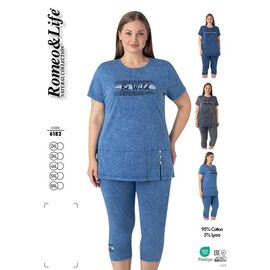 Фотография Костюм женский 6182 grey р.2XL-6XL "Cotpark" недорого оптом от прямого поставщика
