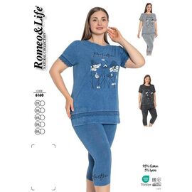 Фотография Костюм женский 6160 blue р.2XL-6XL "Cotpark" недорого оптом от прямого поставщика