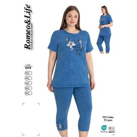 Фотография Костюм женский 6173 blue р.2XL-6XL "Cotpark" недорого оптом от прямого поставщика