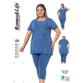 Фотография Костюм женский 6098 blue р.2XL-6XL "Cotpark" недорого оптом от прямого поставщика
