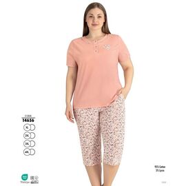 Фотография Пижама лёгкая женская 14656 peach р.XL-4XL "Cotpark" недорого оптом от прямого поставщика