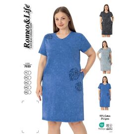 Фотография Платье летнее женское 7523 blue р.XL-5XL "Cotpark" недорого оптом от прямого поставщика