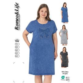 Фотография Платье летнее женское 7046 blue р.XL-5XL "Cotpark" недорого оптом от прямого поставщика