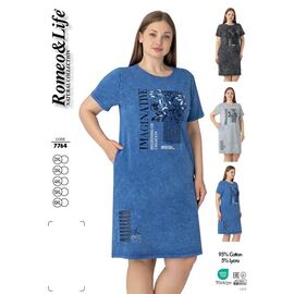 Фотография Платье летнее женское 7764 l.grey р.2XL-6XL "Cotpark" недорого оптом от прямого поставщика