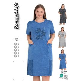 Фотография Платье летнее женское 7859 d.grey р.2XL-6XL "Cotpark" недорого оптом от прямого поставщика