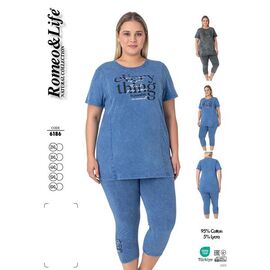 Фотография Костюм женский 6186 d.grey р.2XL-6XL "Cotpark" недорого оптом от прямого поставщика