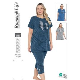 Фотография Костюм женский 6156 navy р.2XL-6XL "Cotpark" недорого оптом от прямого поставщика