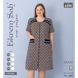 Фотография Халат женский 6395 beige р.2XL-5XL "Cotpark" недорого оптом от прямого поставщика