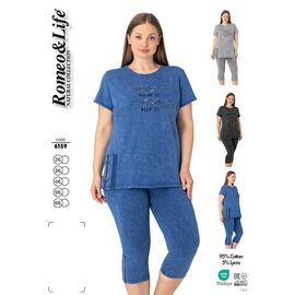 Фотография Костюм женский 6159 blue р.2XL-6XL "Cotpark" недорого оптом от прямого поставщика