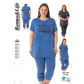 Фотография Костюм женский 6188 blue р.2XL-6XL "Cotpark" недорого оптом от прямого поставщика