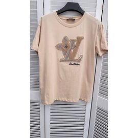 Фотография Футболка женская KR57 beige р.S-L "Karon" недорого оптом от прямого поставщика