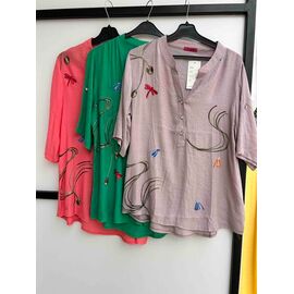 Фотография Рубашка женская летняя 1101 coral р.XL-4XL "P.HEY" недорого оптом от прямого поставщика
