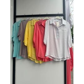 Фотография Рубашка женская летняя 112 yellow р.XL-4XL "P.HEY" недорого оптом от прямого поставщика