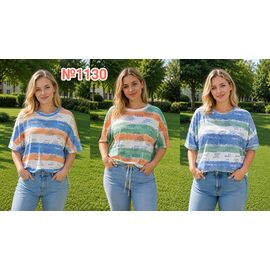 Фотография Футболка женская N1130 green-orange р.52-58 "P.HEY" недорого оптом от прямого поставщика