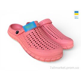 Фотография Кроксы женские летние Лето С62 кораловий (6 пар р.36-41) "Rai shoes" недорого оптом от прямого поставщика