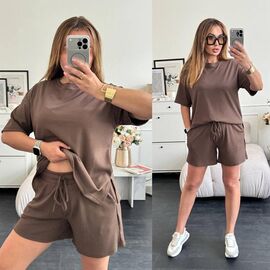 Фотография Костюм женский 2223 brown р.42-52 "Alisa Brand" недорого оптом от прямого поставщика