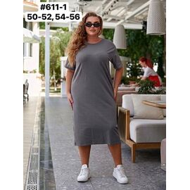 Фотография Платье летнее женское 611-1 grey р.50-56 "ZLATA" недорого оптом от прямого поставщика