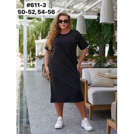 Фотография Платье летнее женское 611-3 black р.50-56 "ZLATA" недорого оптом от прямого поставщика
