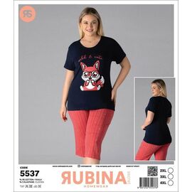 Піжама легка жіноча DS387-5537 black р.2XL-4XL "DONELLA" недорого оптом від прямого постачальника