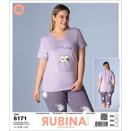 Піжама легка жіноча DS389-6171 lilac р.2XL-4XL "DONELLA" недорого оптом від прямого постачальника