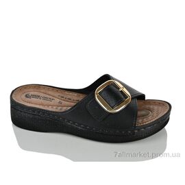 Шльопанці жіночі полегшені Літо 003 чорний шкіра (6 пар р.36-41) "Lot Shoes" недорого оптом від прямого постачальника