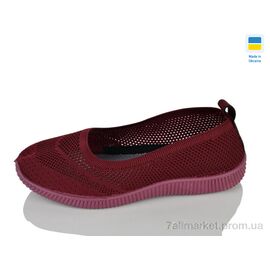 Балетки жіночі зручні Літо 26-211 бордо (8 пар р.36-41) "Lot Shoes" недорого оптом від прямого постачальника