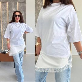 футболка жіноча 9075 white р.42-50 "LINDA" недорого оптом від прямого постачальника