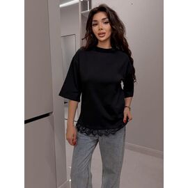 футболка жіноча 9080 black р.42-50 "LINDA" недорого оптом від прямого постачальника
