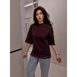 футболка жіноча 9080 brown р.42-50 "LINDA" недорого оптом від прямого постачальника