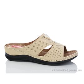 Фотография Шлепки женские облегченные Лето 013-25 beige (6 пар р.37-41) "Sali-2" недорого оптом от прямого поставщика