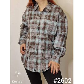Сорочка жіноча 2602 brown р.44-48 "Kosta" недорого оптом від прямого постачальника
