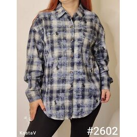 Сорочка жіноча 2602 navy р.44-48 "Kosta" недорого оптом від прямого постачальника