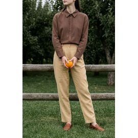 Сорочка жіноча 3560 brown р.M-XL "Kosta" недорого оптом від прямого постачальника