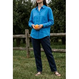 Сорочка жіноча 3560 l.blue р.M-XL "Kosta" недорого оптом від прямого постачальника